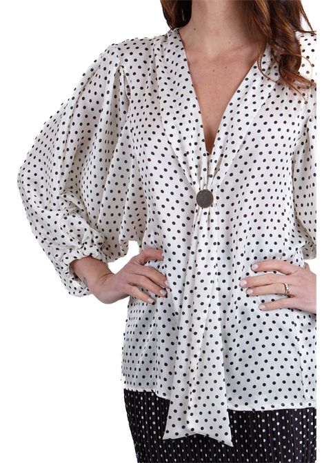 Camicia stampa pois con maniche a sbuffo SIMONA CORSELLINI | Bluse | CPBL001010359